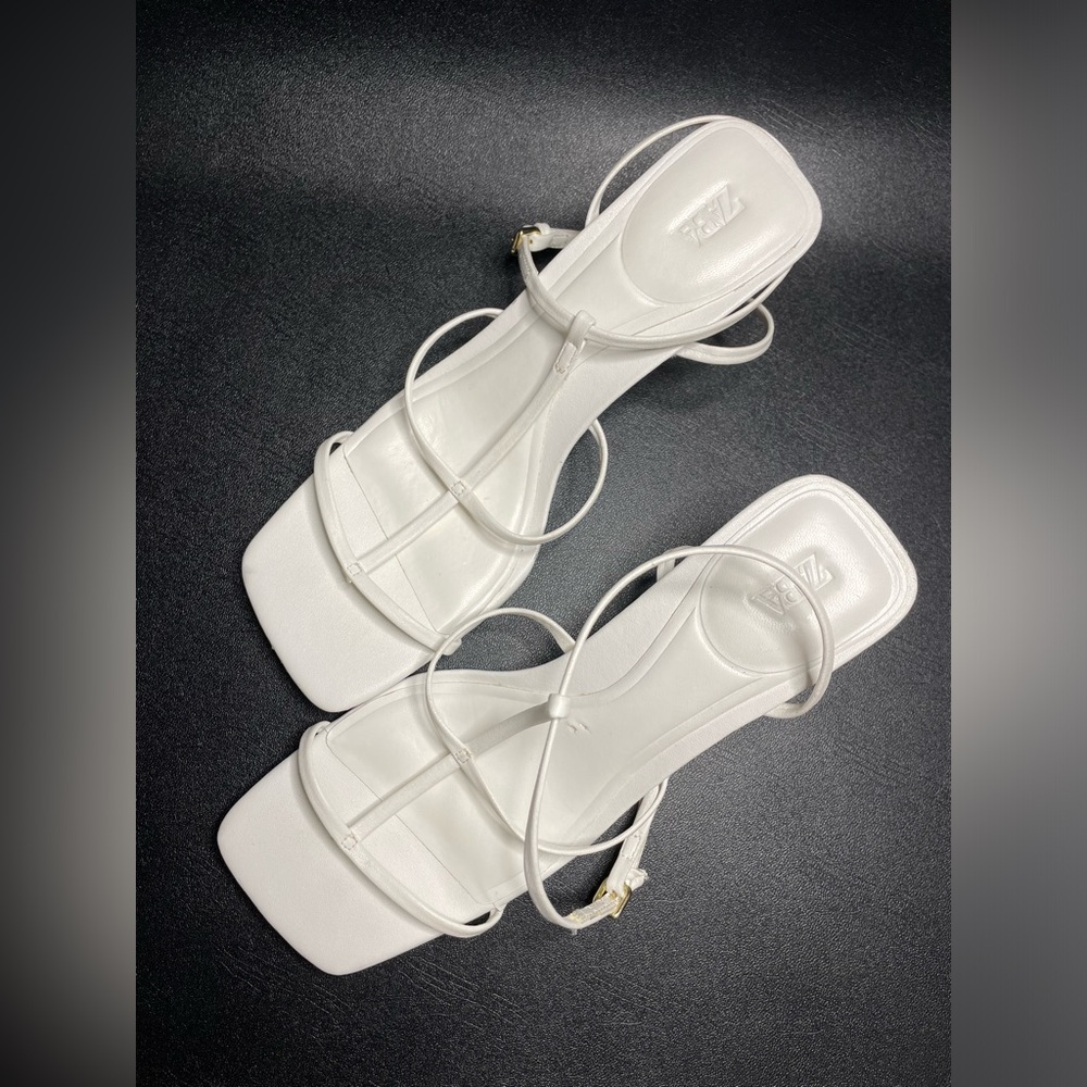 White 1 inch Zara heels